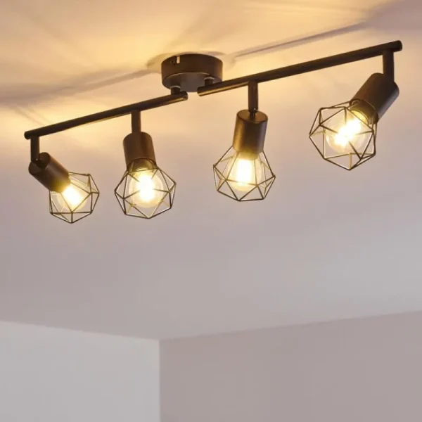 hofstein Plafonnier Baripada Noir, 4 lumières* Lampes Modernes