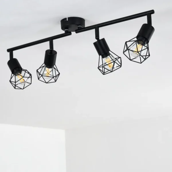 hofstein Plafonnier Baripada Noir, 4 lumières* Lampes Modernes