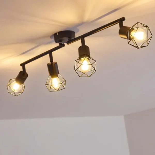 hofstein Plafonnier Baripada Noir, 4 lumières* Lampes Modernes