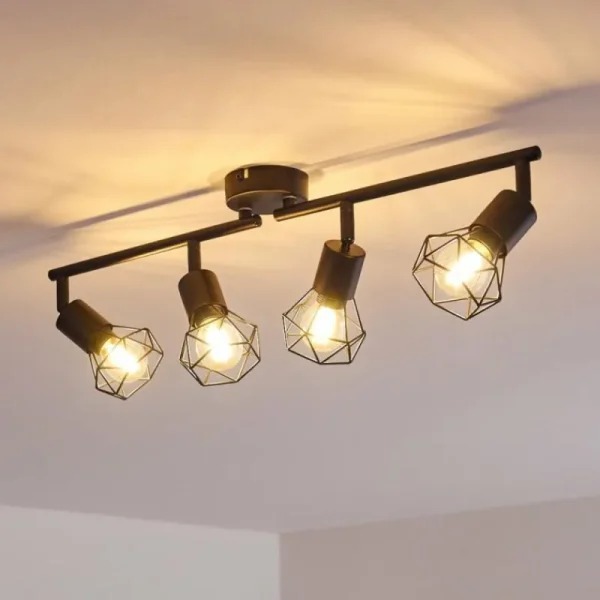hofstein Plafonnier Baripada Noir, 4 lumières* Lampes Modernes