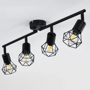 hofstein Plafonnier Baripada Noir, 4 lumières* Lampes Modernes