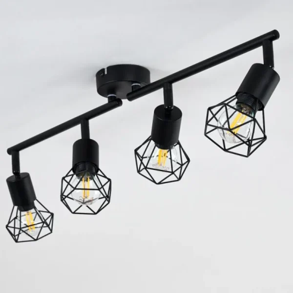 hofstein Plafonnier Baripada Noir, 4 lumières* Lampes Modernes
