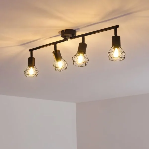hofstein Plafonnier Baripada Noir, 4 lumières* Lampes Modernes