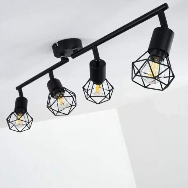 hofstein Plafonnier Baripada Noir, 4 lumières* Lampes Modernes