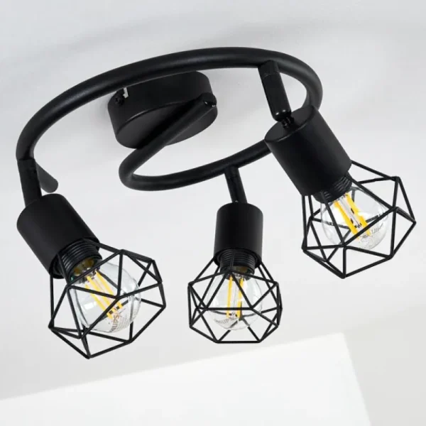 hofstein Plafonnier Baripada Noir, 3 lumières* Lampes Modernes