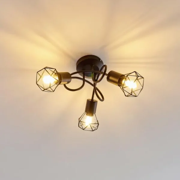 hofstein Plafonnier Baripada Noir, 3 lumières* Lampes Modernes