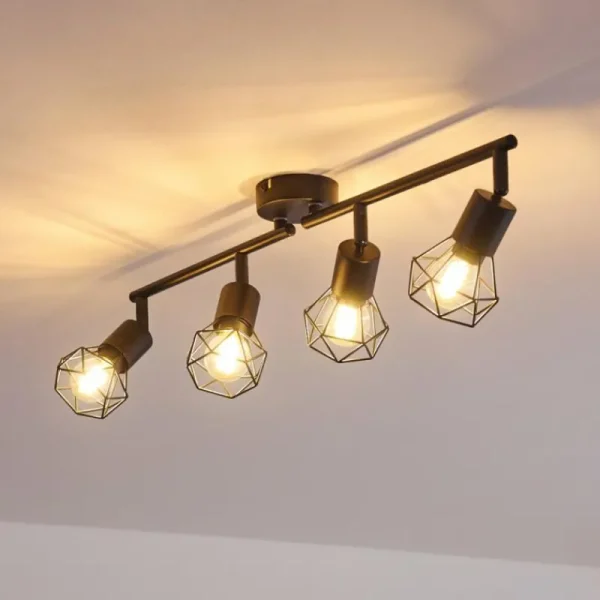hofstein Plafonnier Baripada Noir, 4 lumières* Lampes Modernes