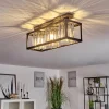 hofstein Plafonnier Barracon Noir, 3 lumières* Lampes En Verre