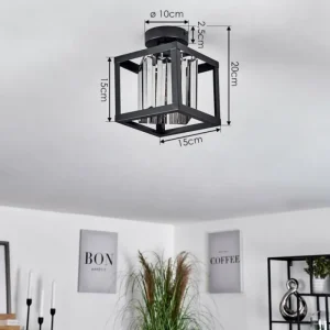hofstein Plafonnier Barracon Noir, 1 lumière* Lampes En Verre