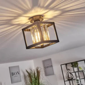 hofstein Plafonnier Barracon Noir, 1 lumière* Lampes En Verre