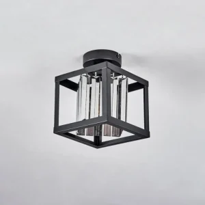 hofstein Plafonnier Barracon Noir, 1 lumière* Lampes En Verre