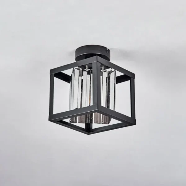 hofstein Plafonnier Barracon Noir, 1 lumière* Lampes En Verre