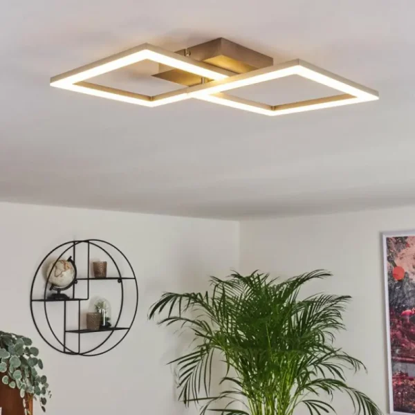 hofstein Plafonnier Batuna LED Nickel mat, 1 lumière* Lampes Modernes