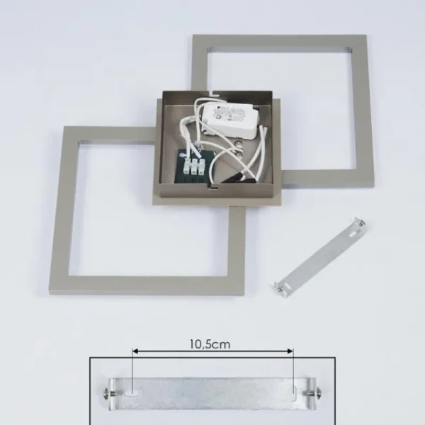 hofstein Plafonnier Batuna LED Nickel mat, 1 lumière* Lampes Modernes