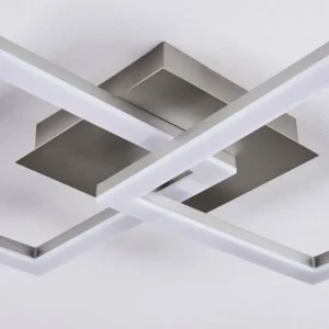 hofstein Plafonnier Batuna LED Nickel mat, 1 lumière* Lampes Modernes