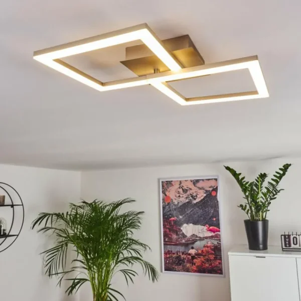 hofstein Plafonnier Batuna LED Nickel mat, 1 lumière* Lampes Modernes