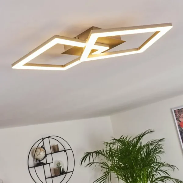 hofstein Plafonnier Batuna LED Nickel mat, 1 lumière* Lampes Modernes