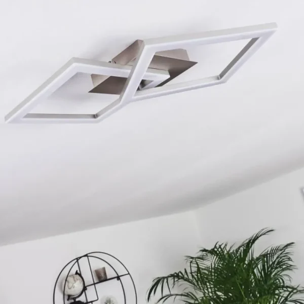 hofstein Plafonnier Batuna LED Nickel mat, 1 lumière* Lampes Modernes