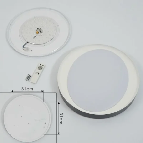hofstein Plafonnier Beade LED Gris, Blanc, 1 lumière, Télécommandes, Changeur de couleurs* Lampes Modernes