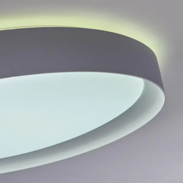 hofstein Plafonnier Beade LED Gris, Blanc, 1 lumière, Télécommandes, Changeur de couleurs* Lampes Modernes