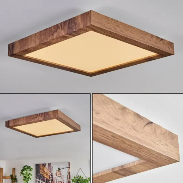 hofstein Plafonnier Bealeton LED Brun, Couleur bois, 1 lumière* Lampes Modernes