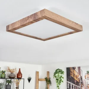 hofstein Plafonnier Bealeton LED Brun, Couleur bois, 1 lumière* Lampes Modernes