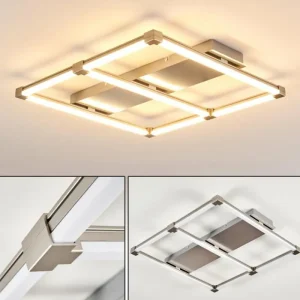 hofstein Plafonnier Beken LED Acier brossé, 1 lumière* Lampes Modernes