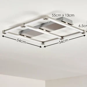 hofstein Plafonnier Beken LED Acier brossé, 1 lumière* Lampes Modernes
