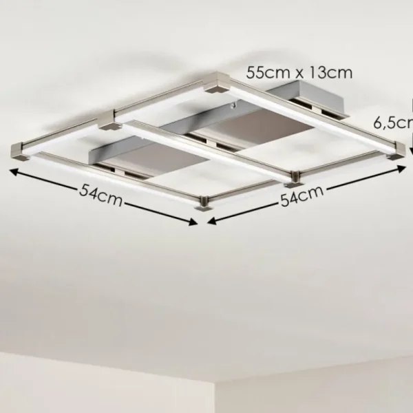 hofstein Plafonnier Beken LED Acier brossé, 1 lumière* Lampes Modernes