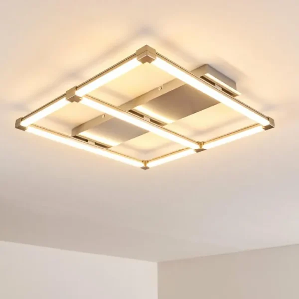 hofstein Plafonnier Beken LED Acier brossé, 1 lumière* Lampes Modernes