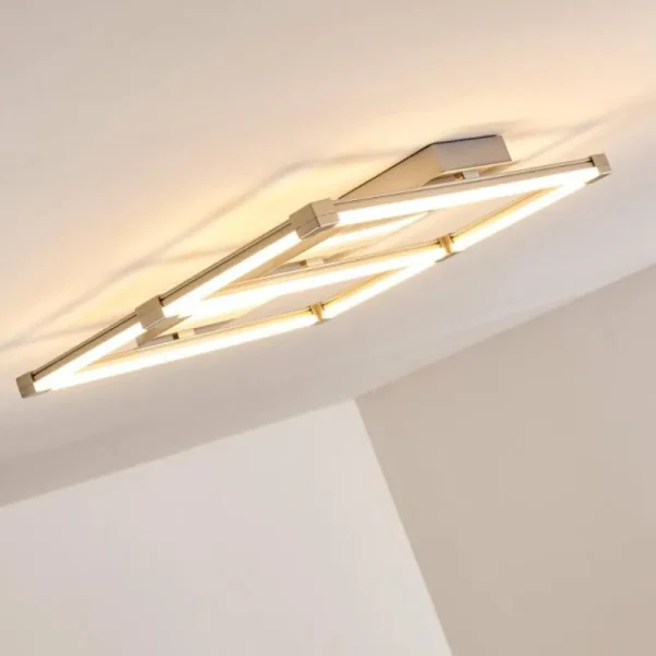 hofstein Plafonnier Beken LED Acier brossé, 1 lumière* Lampes Modernes