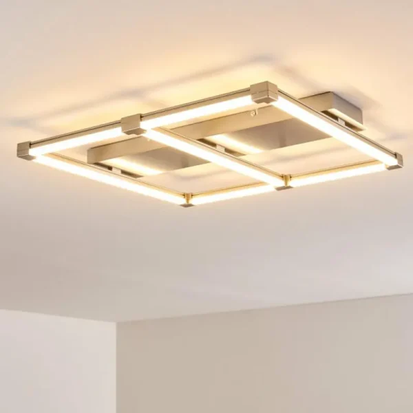 hofstein Plafonnier Beken LED Acier brossé, 1 lumière* Lampes Modernes