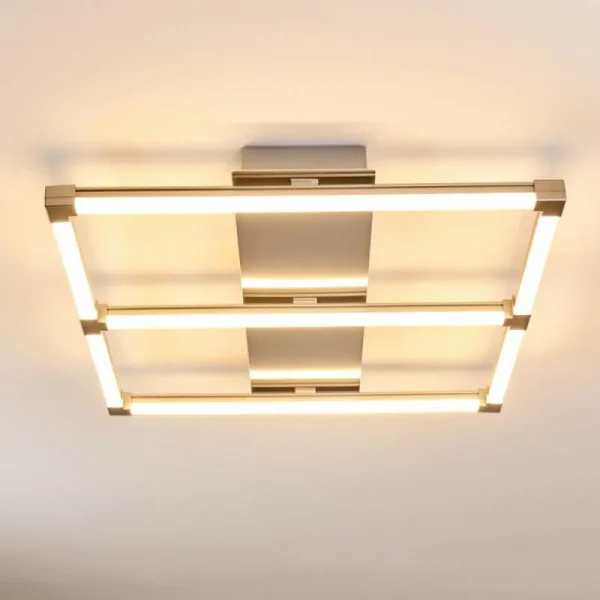 hofstein Plafonnier Beken LED Acier brossé, 1 lumière* Lampes Modernes