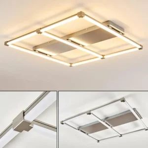 hofstein Plafonnier Beken LED Nickel mat, 1 lumière* Lampes Modernes