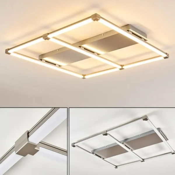 hofstein Plafonnier Beken LED Nickel mat, 1 lumière* Lampes Modernes