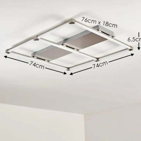 hofstein Plafonnier Beken LED Nickel mat, 1 lumière* Lampes Modernes