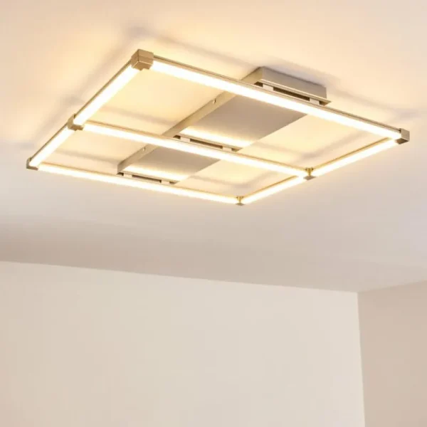 hofstein Plafonnier Beken LED Nickel mat, 1 lumière* Lampes Modernes