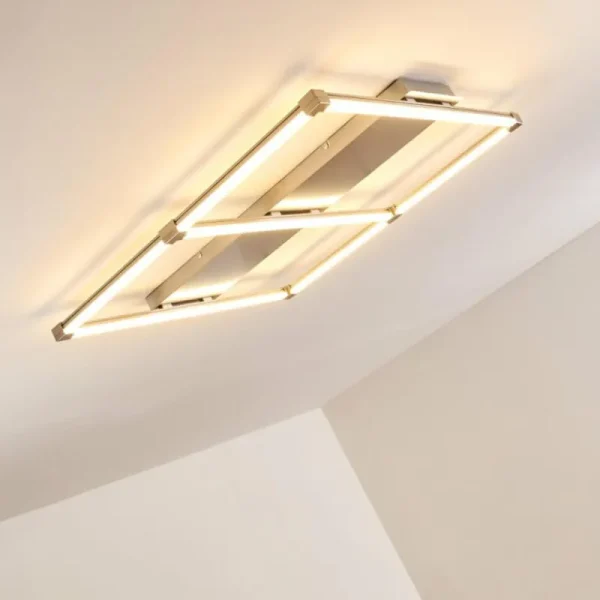 hofstein Plafonnier Beken LED Nickel mat, 1 lumière* Lampes Modernes