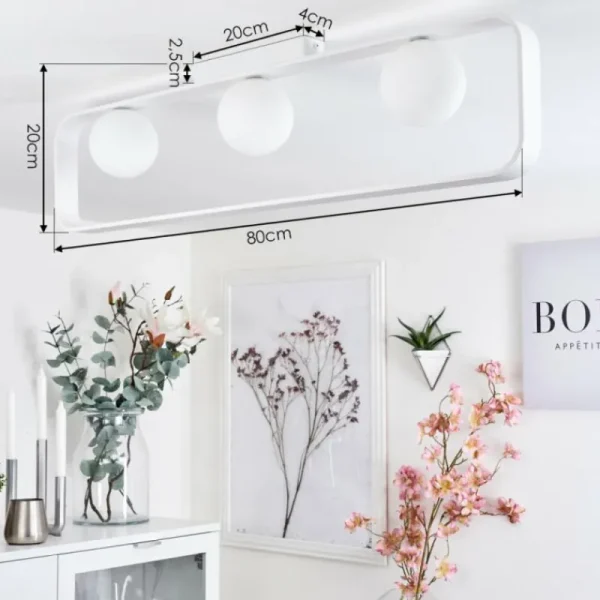 hofstein Plafonnier Beland Blanc, 3 lumières* Lampes Modernes