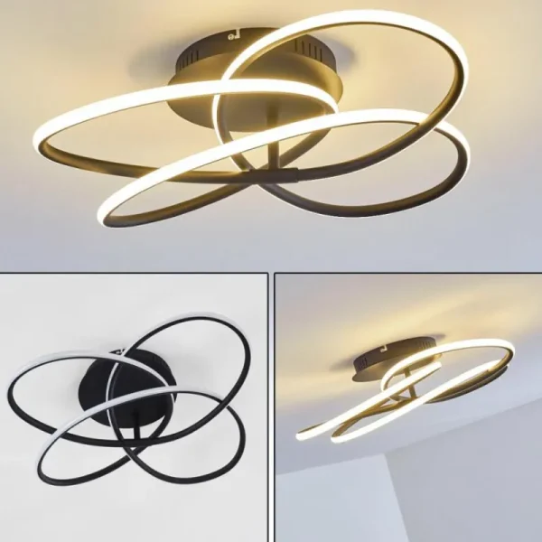 hofstein Plafonnier Belgorod LED Noir, 1 lumière* Lampes Modernes