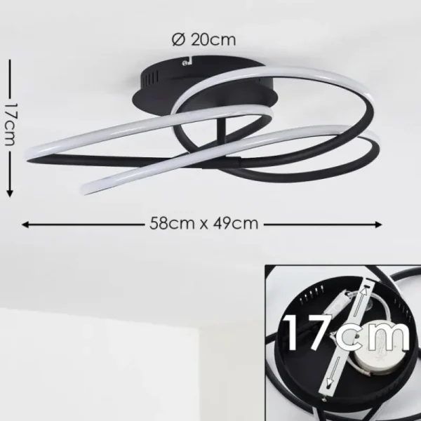 hofstein Plafonnier Belgorod LED Noir, 1 lumière* Lampes Modernes