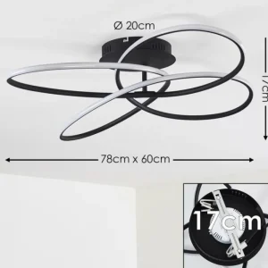 hofstein Plafonnier Belgorod LED Noir, Blanc, 1 lumière, Télécommandes* Lampes Modernes