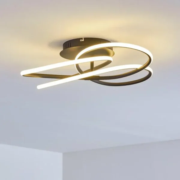 hofstein Plafonnier Belgorod LED Noir, 1 lumière* Lampes Modernes