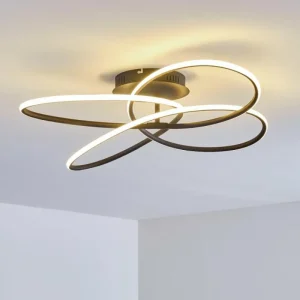 hofstein Plafonnier Belgorod LED Noir, Blanc, 1 lumière, Télécommandes* Lampes Modernes