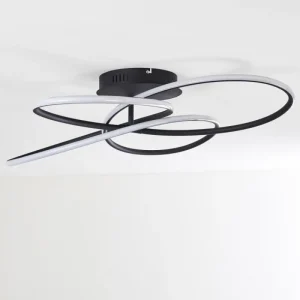 hofstein Plafonnier Belgorod LED Noir, Blanc, 1 lumière, Télécommandes* Lampes Modernes