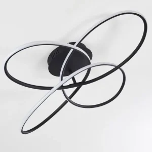 hofstein Plafonnier Belgorod LED Noir, Blanc, 1 lumière, Télécommandes* Lampes Modernes
