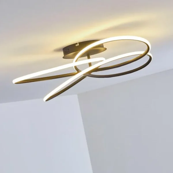 hofstein Plafonnier Belgorod LED Noir, Blanc, 1 lumière, Télécommandes* Lampes Modernes