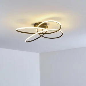 hofstein Plafonnier Belgorod LED Noir, Blanc, 1 lumière, Télécommandes* Lampes Modernes