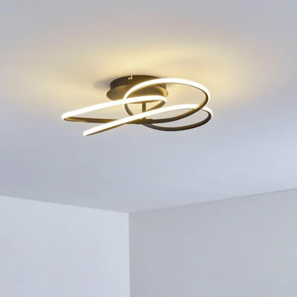 hofstein Plafonnier Belgorod LED Noir, 1 lumière* Lampes Modernes