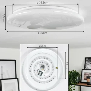 hofstein Plafonnier Benifla LED Blanc, 1 lumière, Télécommandes* Lampes Modernes